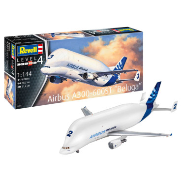 KIT PARA MONTAR REVELL AVIÃO AIRBUS A300-600ST "BELUGA" 1/144 78 PEÇAS REV 03817